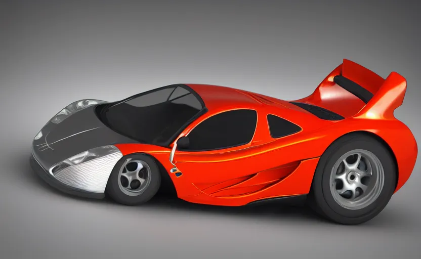 Prompt: “A 1998 McLaren F1 road car by Pixar, octane 3d render, 8k, (high quality), (extremely detailed), studio lighting”