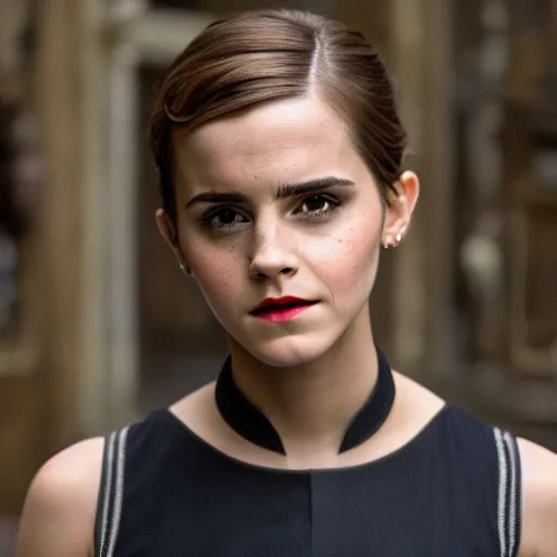 Image similar to Emma Watson in Inglorious Basterds, Movie still, XF IQ4, 50mm, F1.4, studio lighting, professional, 8K, Look at all that detail!, Dolby Vision, UHD