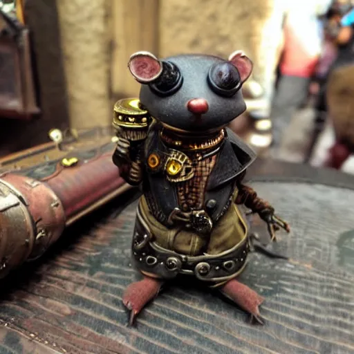 Prompt: a rat with steampunk googles, from Guild Wars