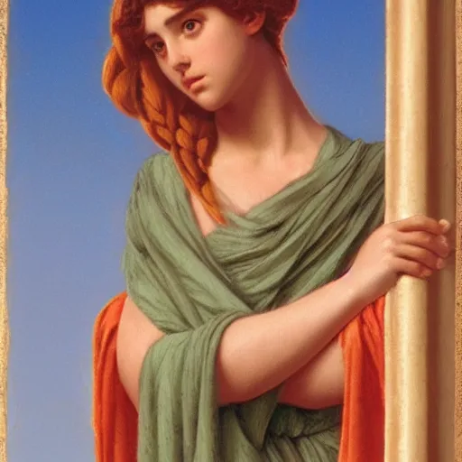 Prompt: Pre-Rafaelite Jedi knight in the style of John William Godward,