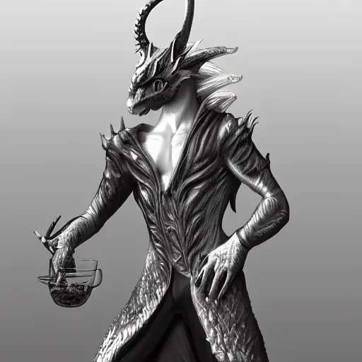 Prompt: very very beautiful young male anthro silver dragon, sculpted draconic features, wearing a luxurious velvet robe, holding a glass of wine, commission on furaffinity, artstation, high quality highly detailed digital art