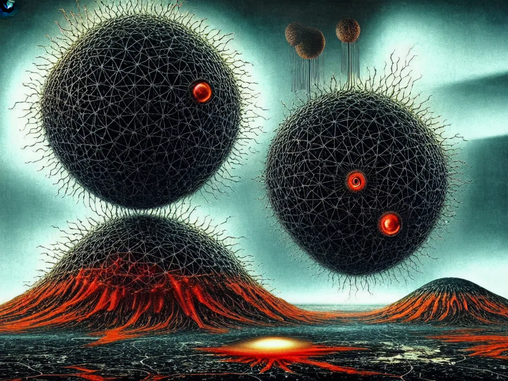 Image similar to highly detailed photo of atomic explosion, trending on deviantart, neo surrealism, sharp focus, a lot of little details, octane, masterpiece, art by max ernst