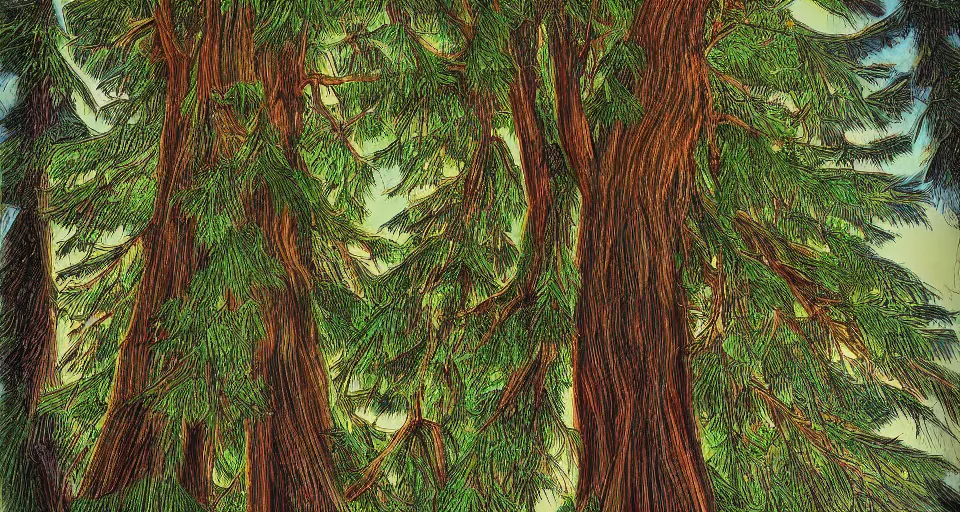 Prompt: Cedar Tree Digital art