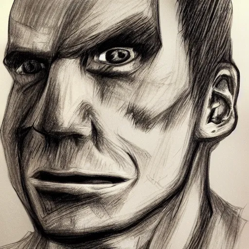 Prompt: super ultra detailed shaded sketch of corrupted jerma
