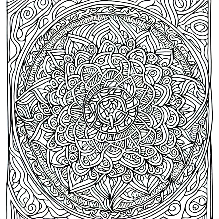 Image similar to Mandala for coloring book, intricate detail, clear, clean lines