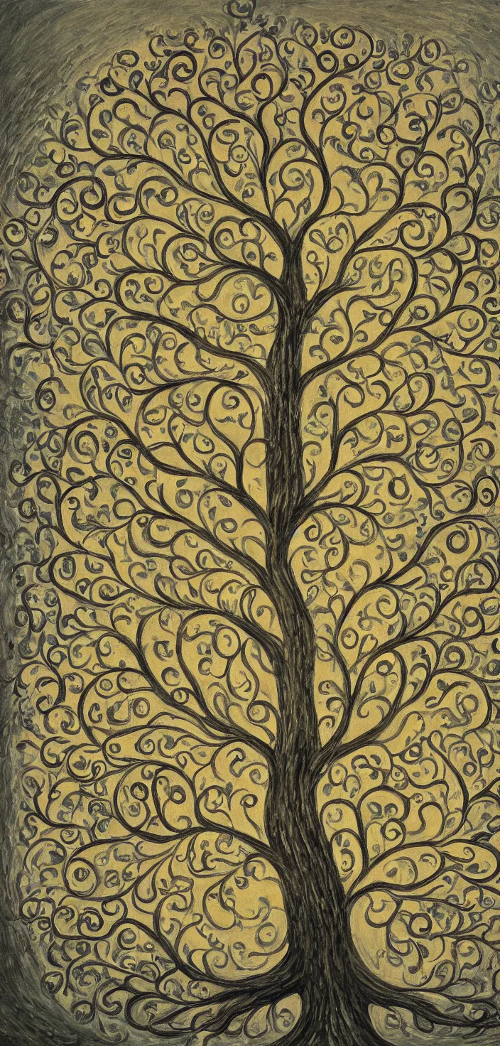 Image similar to detailed painting of the tree of life, tree full of life, realism, idealised, values as flat shapes, elegant and refined, epic tree, representative realism