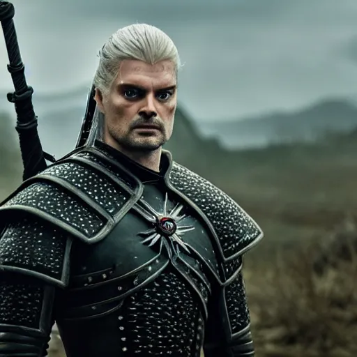 Image similar to karl urban as the witcher, 4 k, epic, cinematic, focus, movie still, fantasy, serious, extreme detail, atmospheric, dark colour