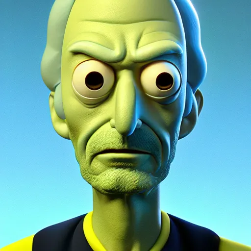 Image similar to rick from rick and morty 3 d render photorealistic unreal facial details clay soft light engine photorealistic ultra - realistic highly detailed focus photography lighting digital painting hd adultswim by kyle lambert