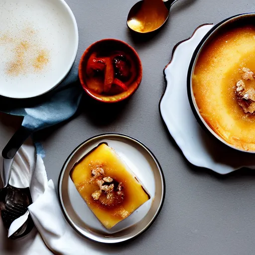 Image similar to banana creme brulee, food photography