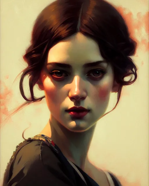 Image similar to stylized portrait of an artistic pose, composition, young victorian sad fancy lady, cinematic moody colors, realistic shaded, fine details, realistic shaded lighting poster by ilya kuvshinov, magali villeneuve, artgerm, jeremy lipkin and michael garmash and rob rey