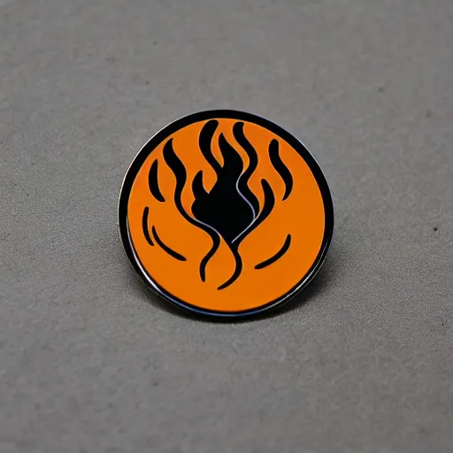 Image similar to retro minimalistic clean fire warning enamel pin