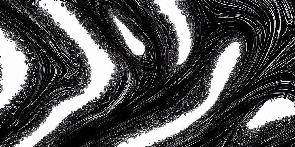 Prompt: Freeform ferrofluids, beautiful dark chaos, swirling black frequency, wide angle, super highly detailed, professional digital painting, artstation, concept art, smooth, sharp focus, no blur, no dof, extreme illustration, Unreal Engine 5, Photorealism, HD quality, 8k resolution, cinema 4d, 3D, beautiful, cinematic, art by artgerm and greg rutkowski and alphonse mucha and loish and WLOP