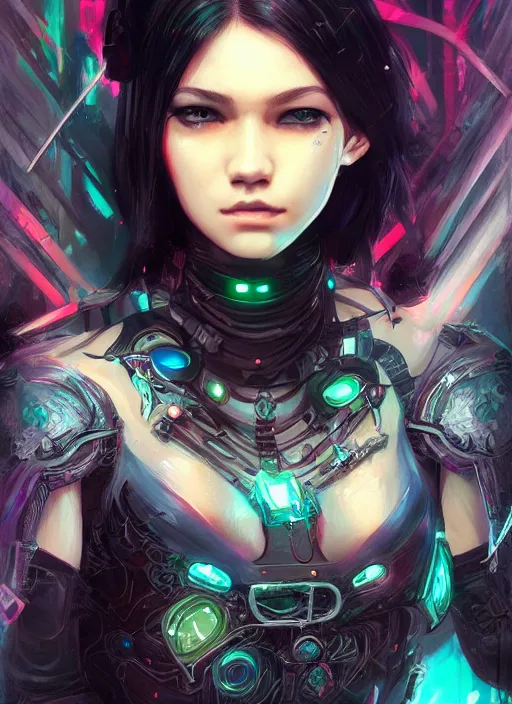 Image similar to teen elf, cyberpunk, black hair, gorgeous, amazing, elegant, intricate, highly detailed, digital painting, artstation, concept art, sharp focus, illustration, art by ross tran