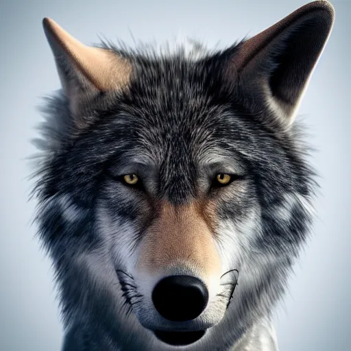 Image similar to a national geographic photo of wolf with a russian ushanka, 4 0 mm, 1 9 5 6, realism, octane render