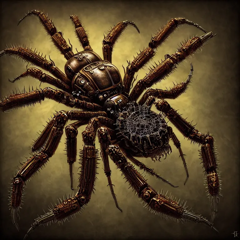 Steampunk Metal Wolf Spider Model