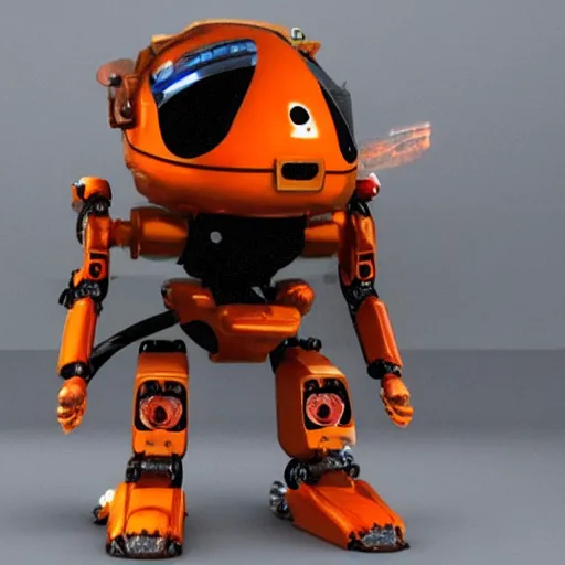 Image similar to a goldfish piloting a mech suit,