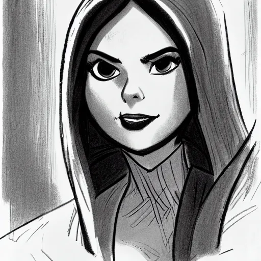 Image similar to milt kahl sketch of victoria justice as princess padme in star wars episode 3