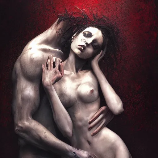 Prompt: lovers death, artstation hall of fame gallery, editors choice, #1 digital painting of all time, most beautiful image ever created, emotionally evocative, greatest art ever made, lifetime achievement magnum opus masterpiece, the most amazing breathtaking image with the deepest message ever painted, a thing of beauty beyond imagination or words