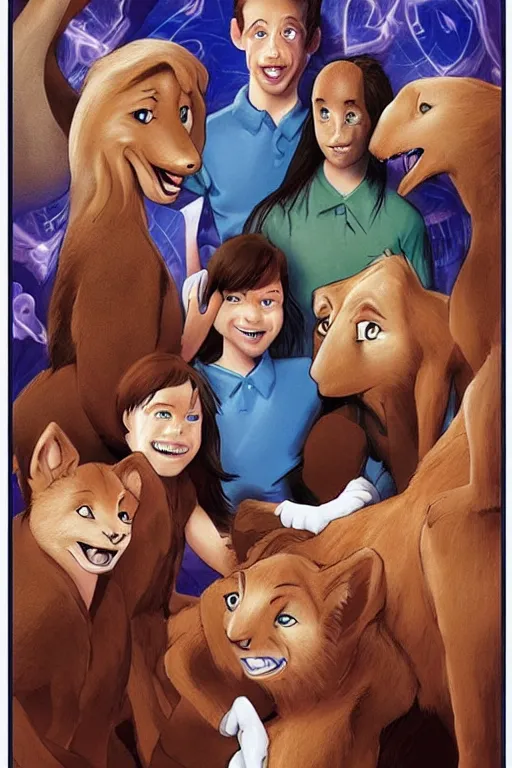 Prompt: “a horrific Disney Animorphs book cover”