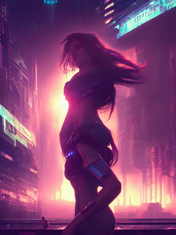 Image similar to cyberpunk, icarus, neon lights, futuristic city, cinematic, sunlight, ultra realistic, octane render, alphonse mucha, artgerm, greg rutkowski, character concept, very detailed, elegant, lonely atmosphere, sharp focus