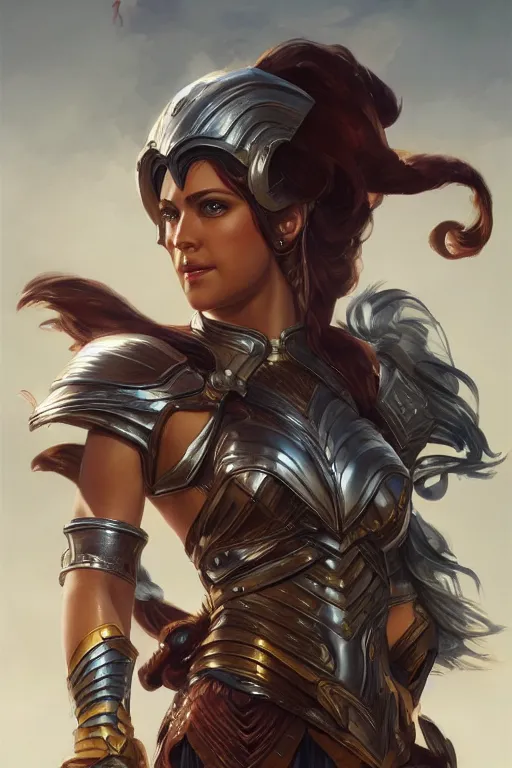 Image similar to amazon valkyrie athena, d & d, fantasy, portrait, highly detailed, headshot, digital painting, trending on artstation, concept art, sharp focus, illustration, art by artgerm and greg rutkowski and magali villeneuve