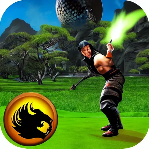 Prompt: mortal kombat golfing