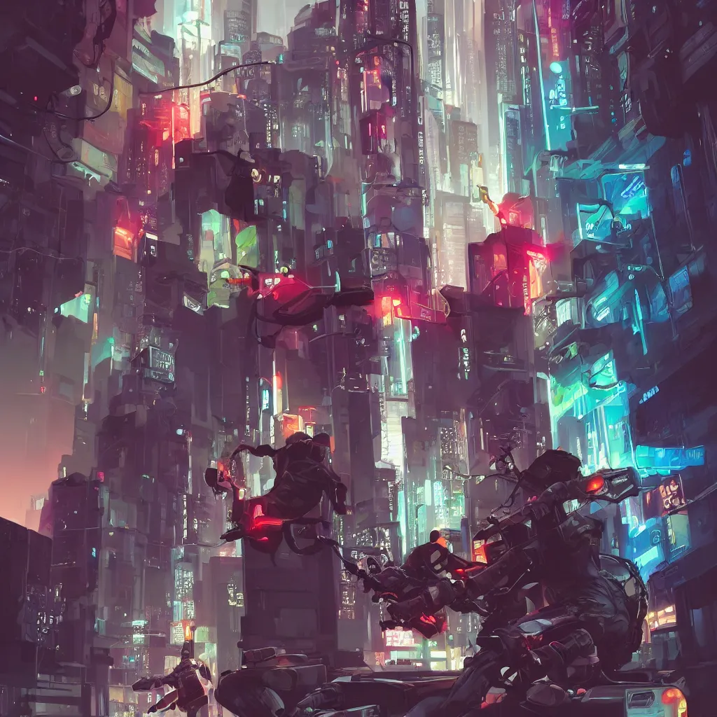 Image similar to cyberpunk hacker with server, lots of wires, art gta 5 cover, official fanart behance hd artstation by jesper ejsing, by rhads, makoto shinkai and lois van baarle, ilya kuvshinov, ossdraws