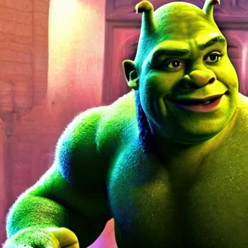 Image similar to dwayne johnson as shrek