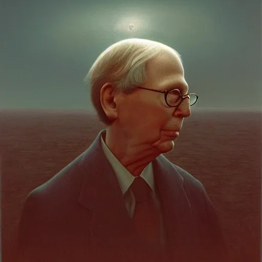 Image similar to Minority Leader Mitch McConnell. Fear. Zdzisław Beksiński