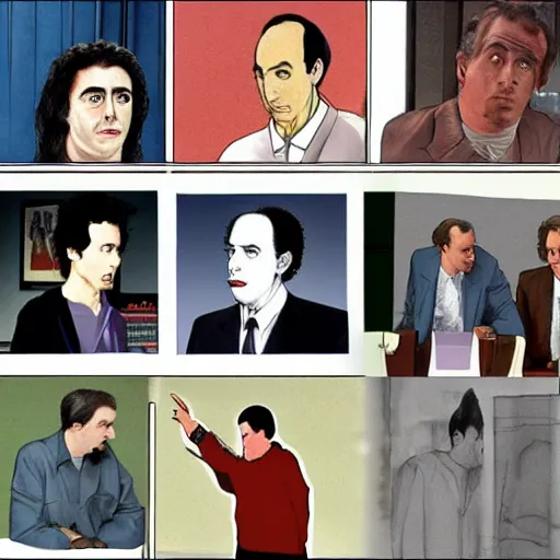 Prompt: episode of Seinfeld in the style of Alan Lee