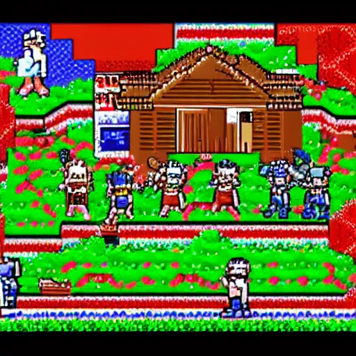 Image similar to a 16-bit version of the January 6th insurrection video game