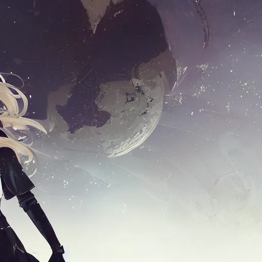 Prompt: highly detailed portrait of a hopeful young astronaut lady with a wavy blonde hair, by Dustin Nguyen, Akihiko Yoshida, Greg Tocchini, Greg Rutkowski, Cliff Chiang, 4k resolution, nier:automata inspired, dishonored inspired, vibrant but dreary but upflifting brown, black and white color scheme!!! ((Cracked planet nebula background))