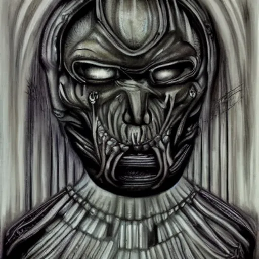 Image similar to H.R.Giger Putin Abomination