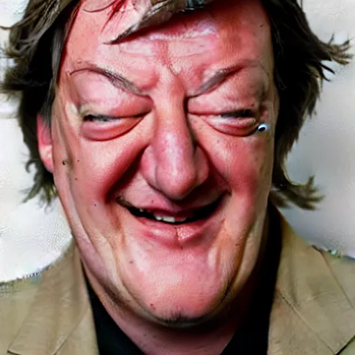 Image similar to ( ( stephen fry ) ) as [ a piece of french fries ] hybrid intercross mix