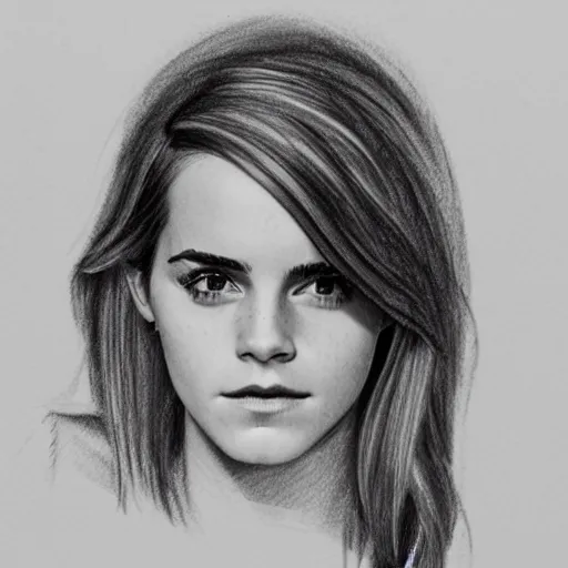 Prompt: emma watson seductive pencil sketch,