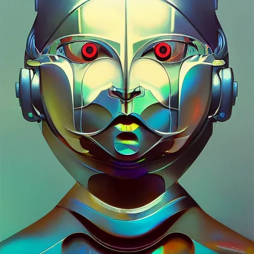 Image similar to scifi futurism automaton minimalism chrome by peter mohrbacher art Hajime Sorayama airbrush hyperrealism model abstract shatter fragments cubism futurism pastel blue soft flat minimal minimalism portrait face jackson pollock ukiyo-e lithograph mark ruthko swirl escape noise shimmer glow paint