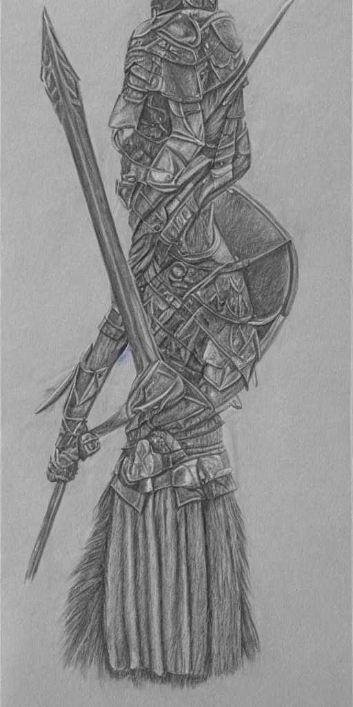 Prompt: pencil drawing of scottish claymore