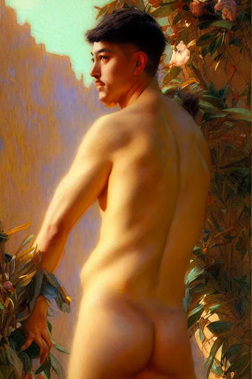 Image similar to male, taoism, painting by gaston bussiere, greg rutkowski, j. c. leyendecker, artgerm