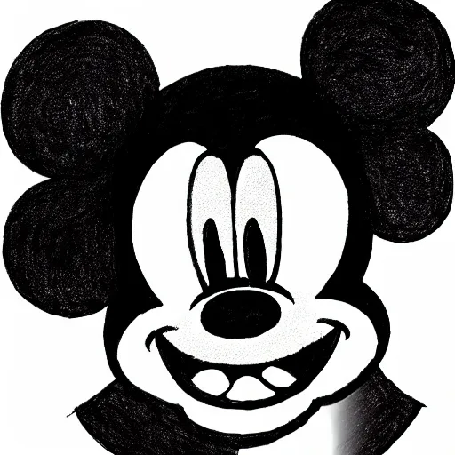 Image similar to a drawing of disney's mickey mouse in a ushanka with a soviet emblem