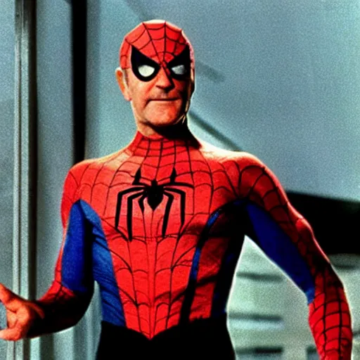 Image similar to sean connery as spiderman, movie still