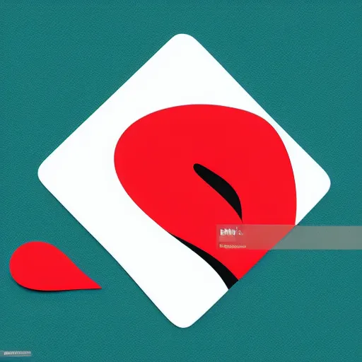 Prompt: abstract curvy flat illustration, solid color using only red black and white