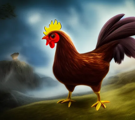 Image similar to chicken horse. fantasy magic style. highly detailed 8 k. intricate. nikon. award winning photography.