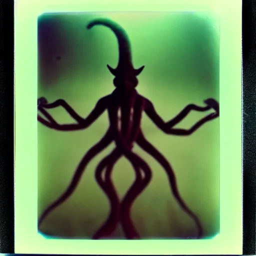 Image similar to nyarlathotep, beautiful, award winning photo, hyperealistic detailed photography polaroid, 5 0 mm lens, motion blur, grainy image