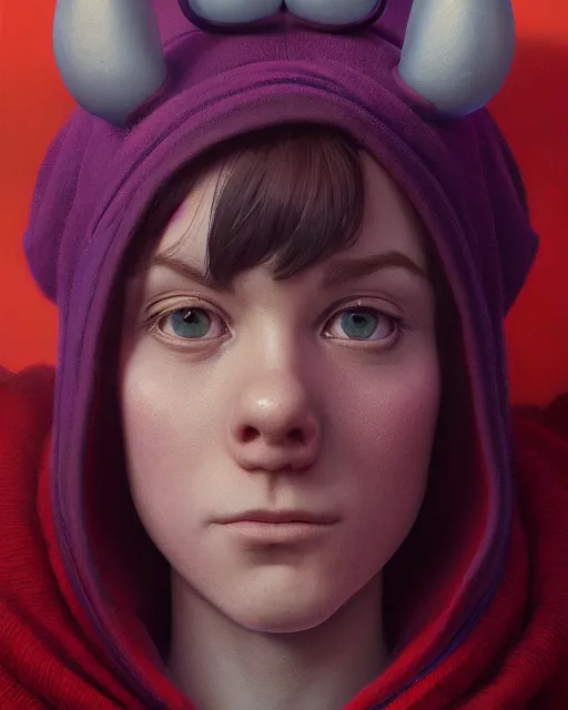 Image similar to highly detailed vfx portrait of teletubby, stephen bliss, unreal engine, greg rutkowski, loish, rhads, beeple, makoto shinkai and lois van baarle, ilya kuvshinov, rossdraws, tom bagshaw, alphonse mucha, global illumination, detailed and intricate environment