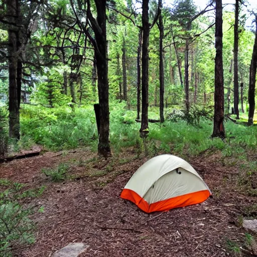 Prompt: dropping acid at the hidden campground