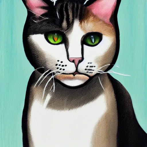 Prompt: a portrait of a cat created by Minna Sundberg
