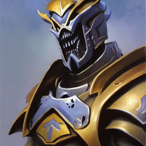 Image similar to greg manchess portrait painting of armored ainz ooal gown aka momon as overwatch character, medium shot, asymmetrical, profile picture, organic painting, sunny day, matte painting, bold shapes, hard edges, street art, trending on artstation, by huang guangjian and gil elvgren and sachin teng