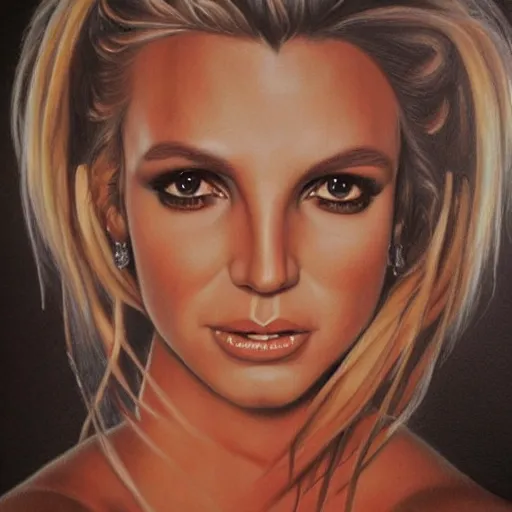 Prompt: detailed portrait of britney spears pencil art, intricate, hyper detailed, realistic, oil painting, by julie bell, frank frazetta, cinematic lighting