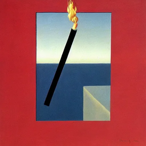 Prompt: cigarette by rene magritte