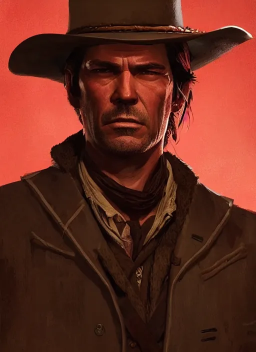 Image similar to highly detailed portrait of raylan givens red dead redemption art, unreal engine, fantasy art by greg rutkowski